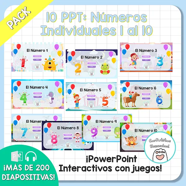 Pack Números Individuales 1 al 10