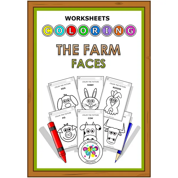Coloring Worksheets Faces The Farm Animals Painting Decorate Craft