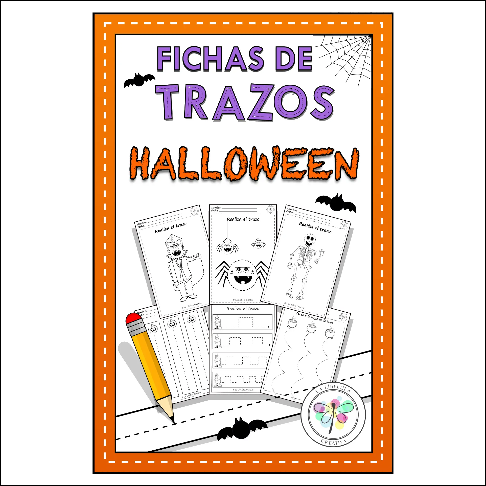 Spanish Worksheets Tracing Cut Halloween Fichas Actividad Trazos Recortar