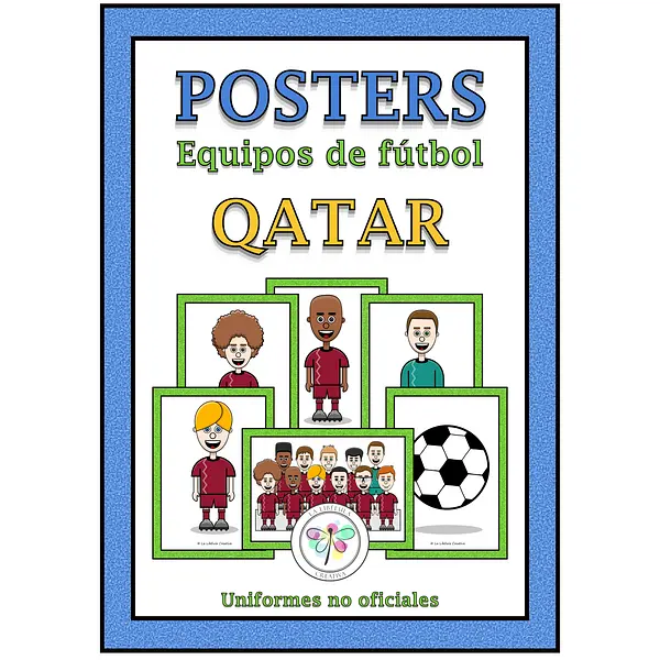 Spanish Posters Soccer Teams Equipos de Fútbol Qatar Color y Blanco y Negro