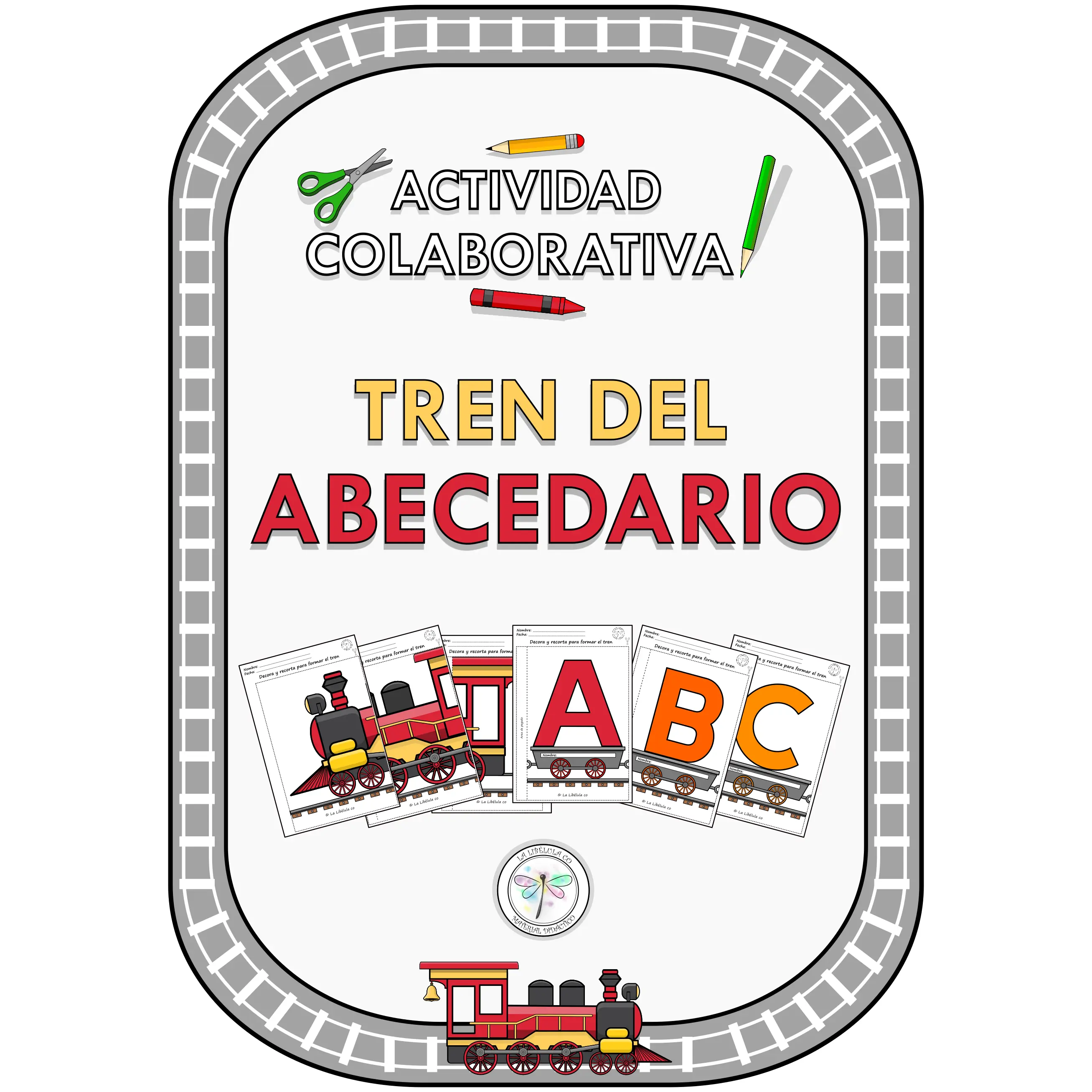 Spanish Collaborative Activity Train Alphabet Abecedario Actividad Colaborativa