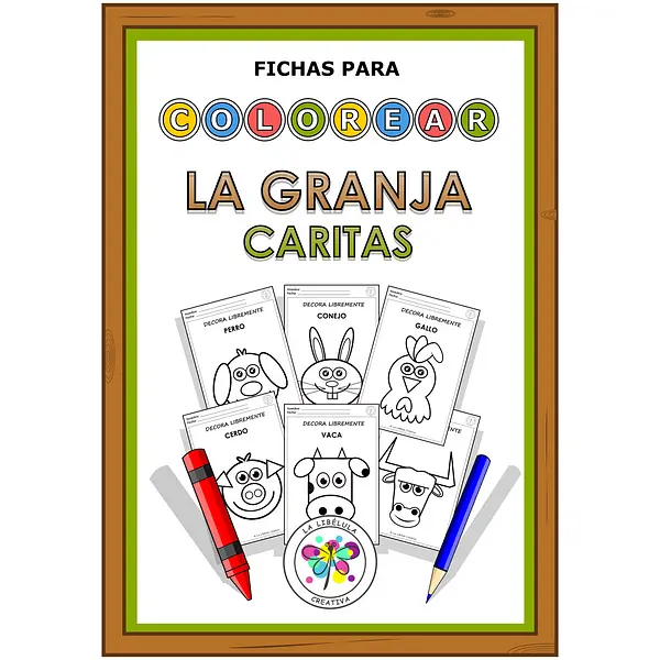 Spanish Worksheets Coloring Farm Animals Faces Colorear Granja animales Caras