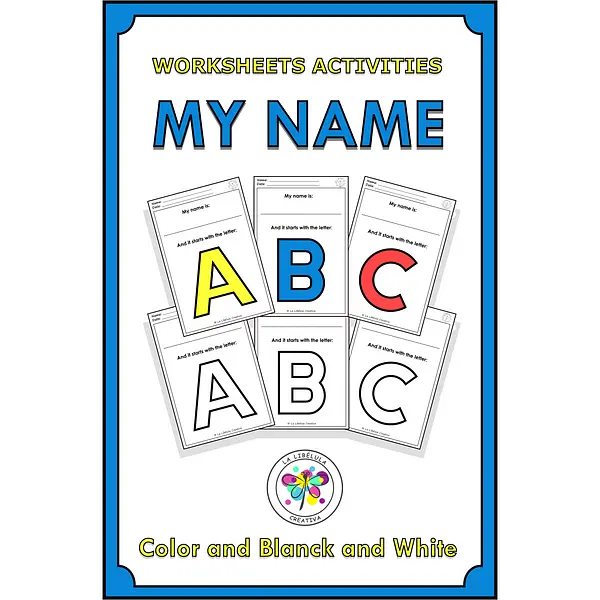 Worksheets ABC My Name Letters Alphabet Color Black and White