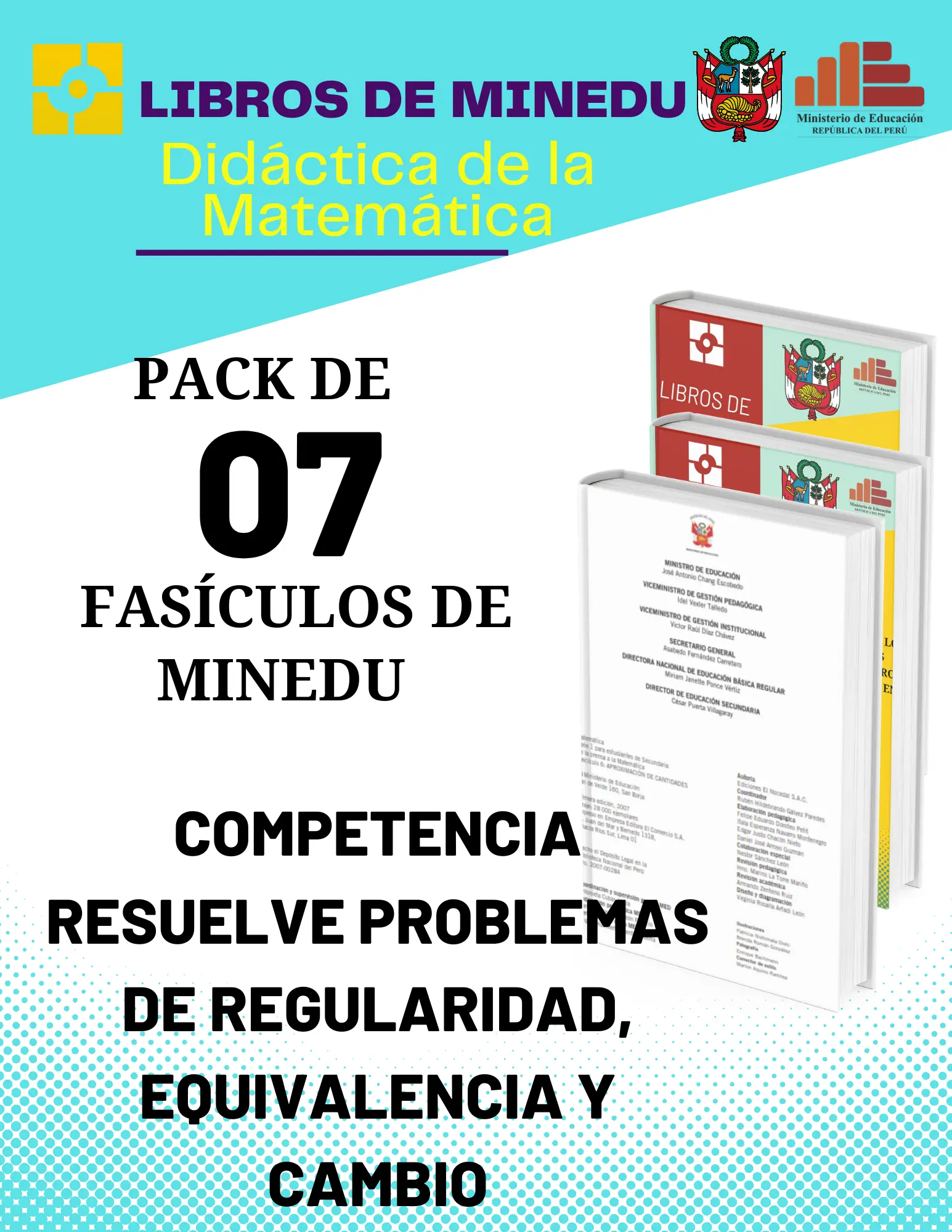 LIBROS DE MINEDU: COMPETENCIA RESUELVE PROBLEMAS DE REGULARIDAD, EQUIVALENCIA Y CAMBIO.