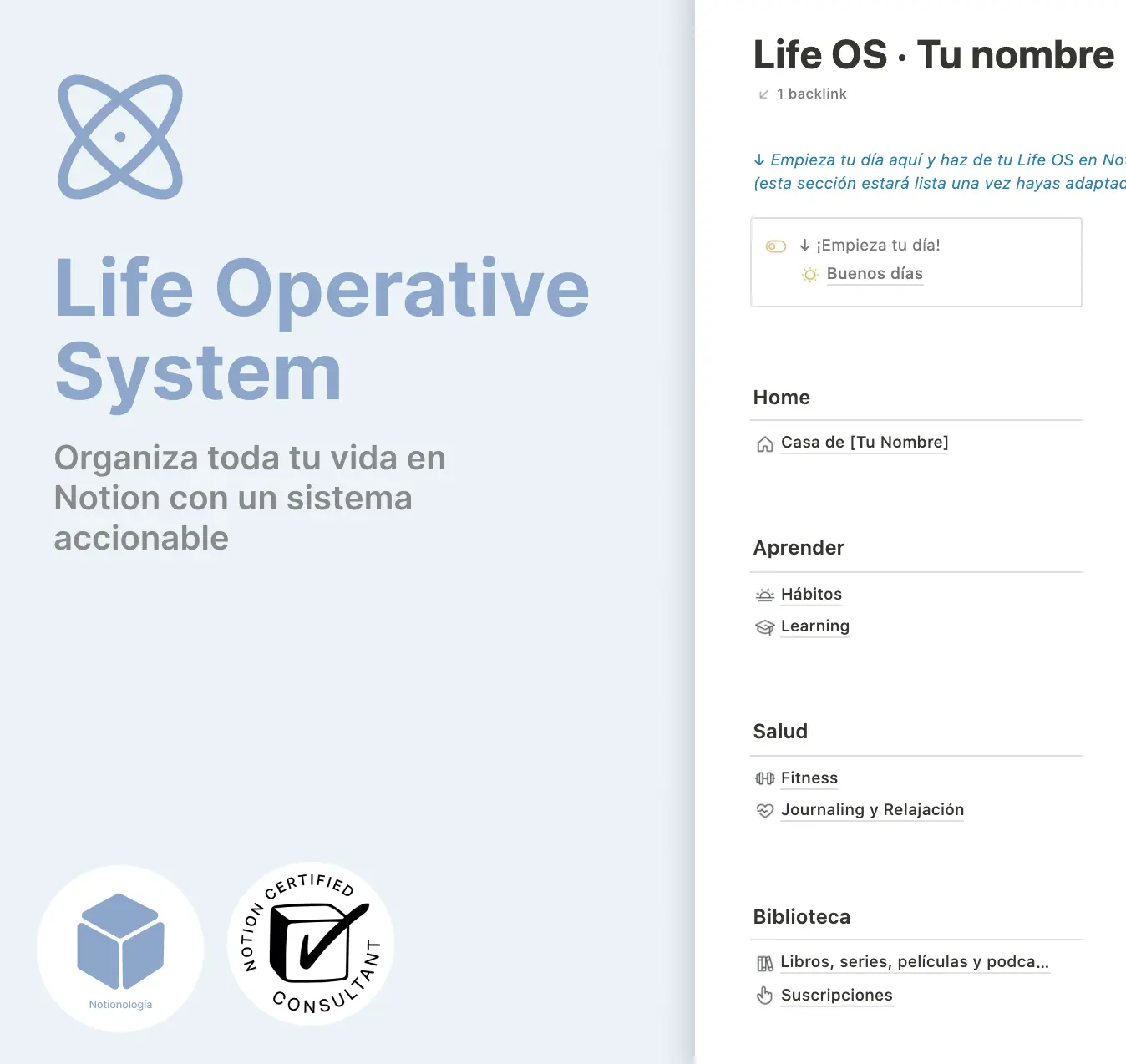 Life OS - Plantilla de Notion de Organización