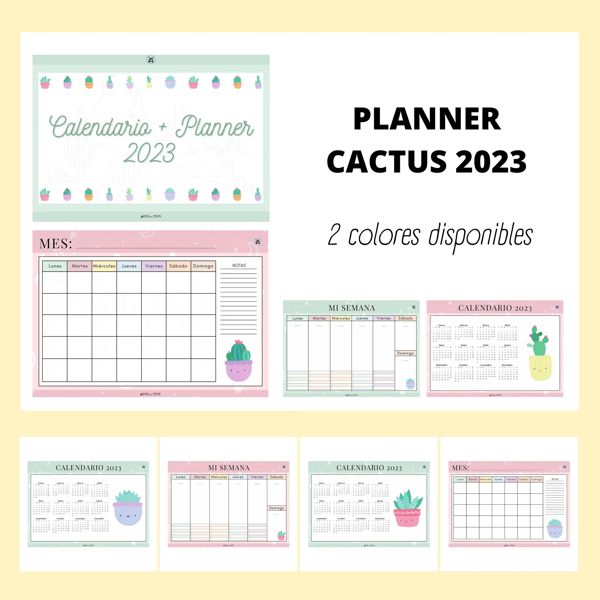 PLANNER CACTUS 2023 - GRATIS