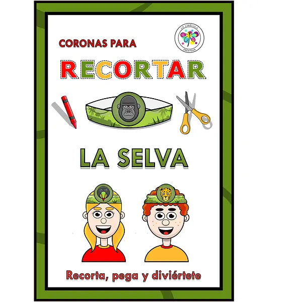 Spanish Crowns Hat Craft Headband Jungle Animals Coronas Cortar Selva Animales