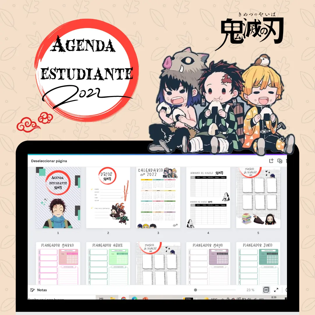 AGENDA PARA ESTUDIANTES OTAKU "Demon Slayer" 🎏🥢