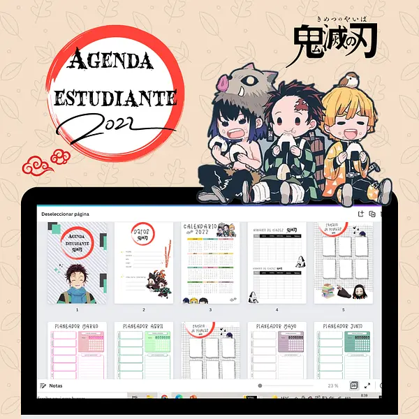 AGENDA PARA ESTUDIANTES OTAKU "Demon Slayer" 🎏🥢