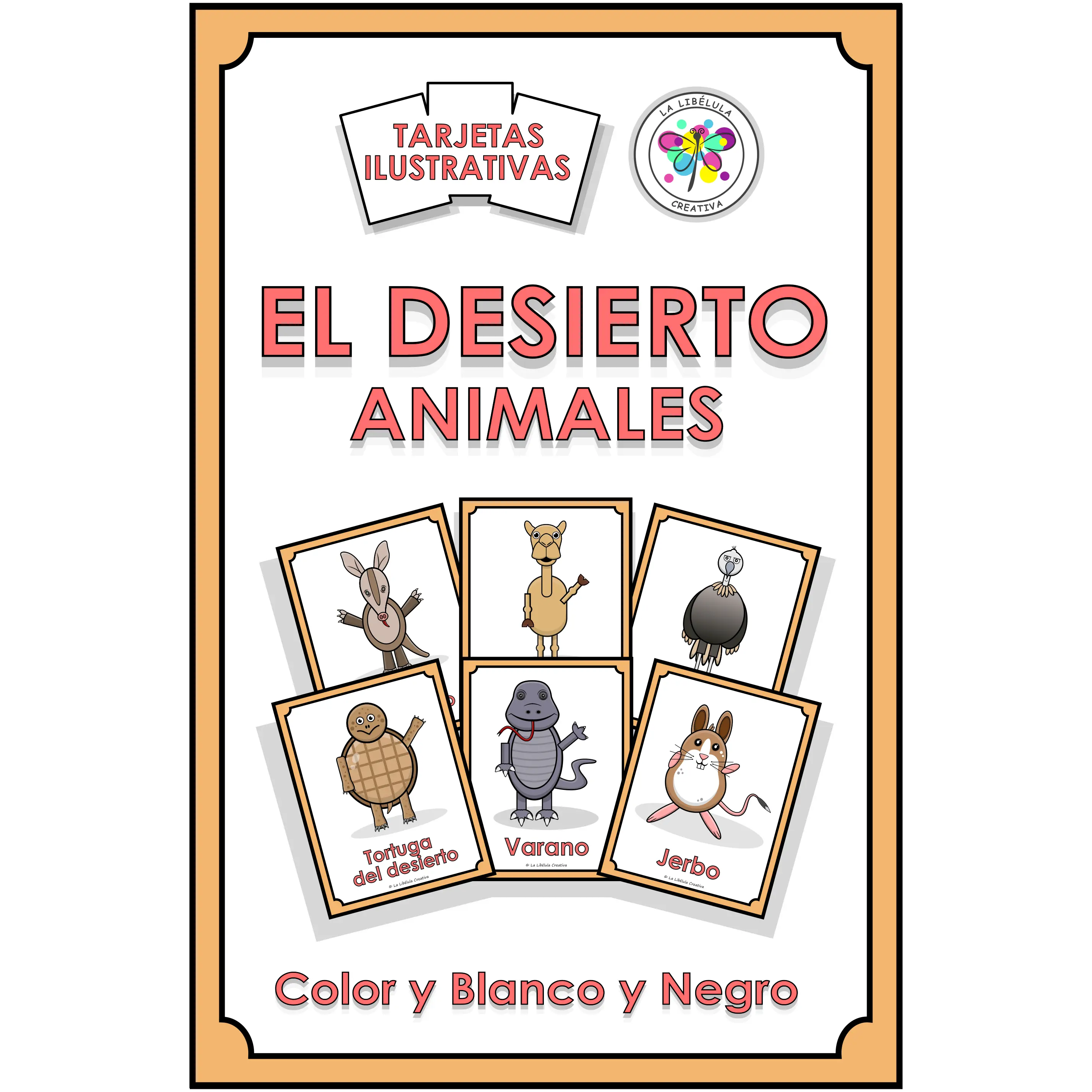 Spanish Flash Cards Desert Cut Color Tarjetas Recortar Desierto Animals Animales