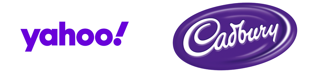 Logo de  Yahoo! y de Cadbury