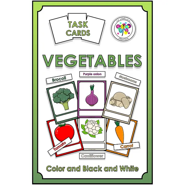 Task Cards Vegetables Healthy Food Cut Color