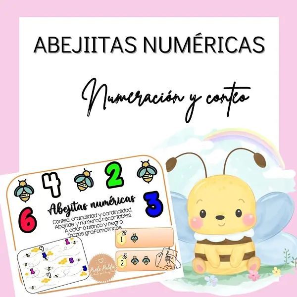 "Abejitas numéricas" Fichas de numeración y conteo