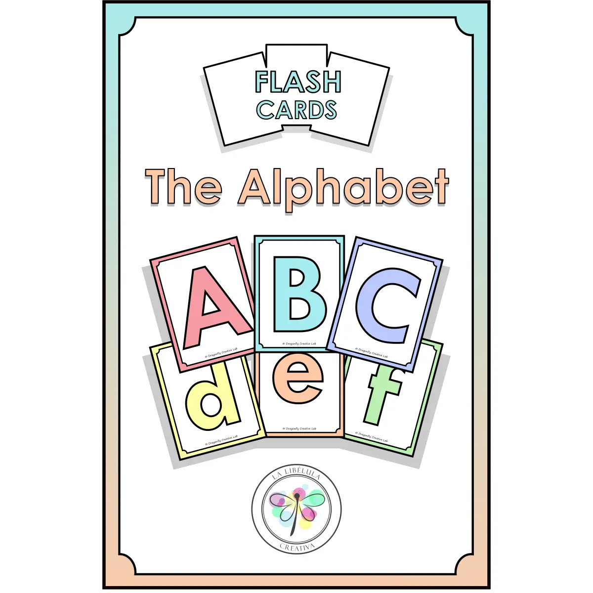 Flash Cards Alphabet ABC Letters Capital Vowels Coloring Pastel