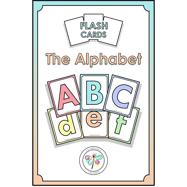 Flash Cards Alphabet ABC Letters Capital Vowels Coloring Pastel