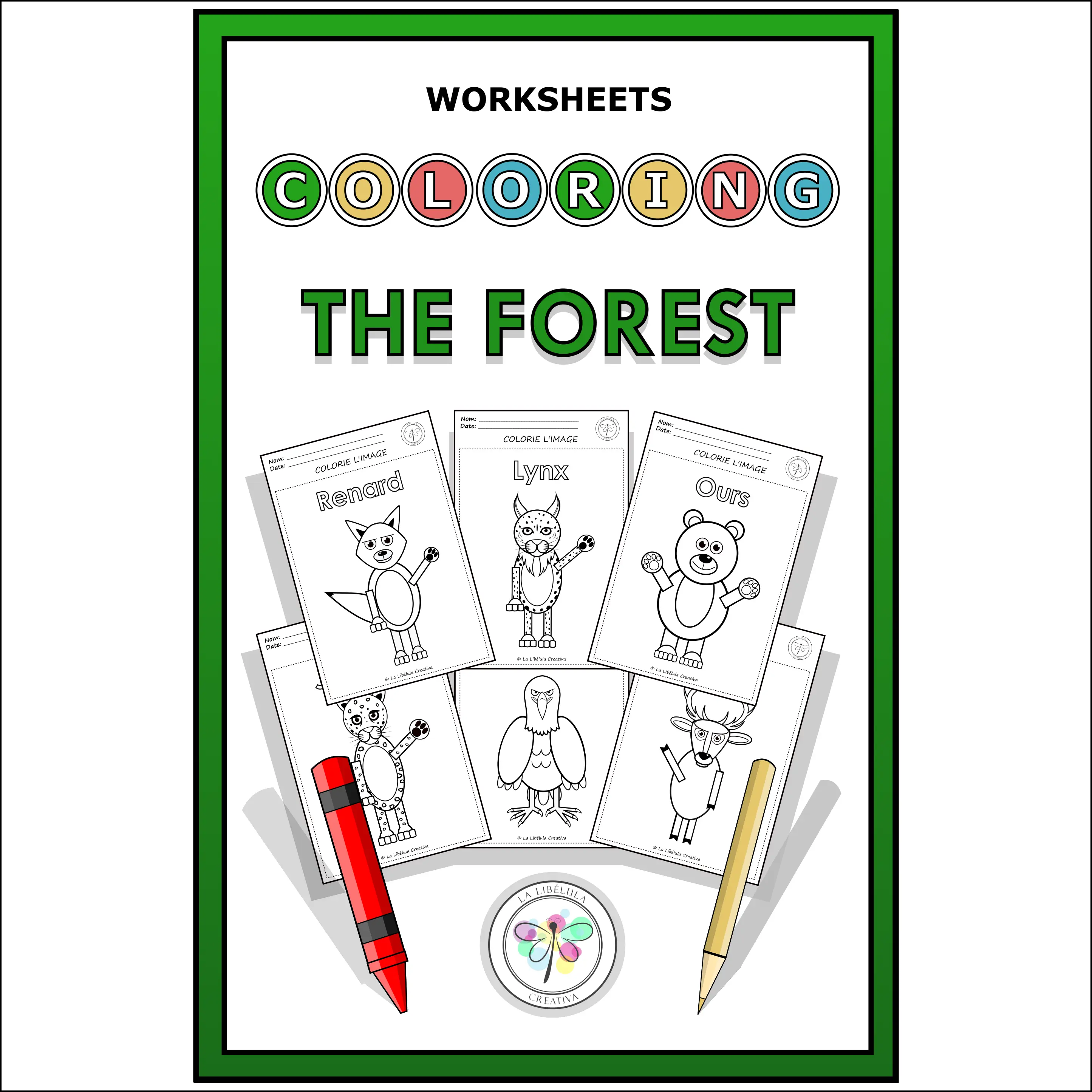 Worksheets Coloring Forest Animals Color Paint