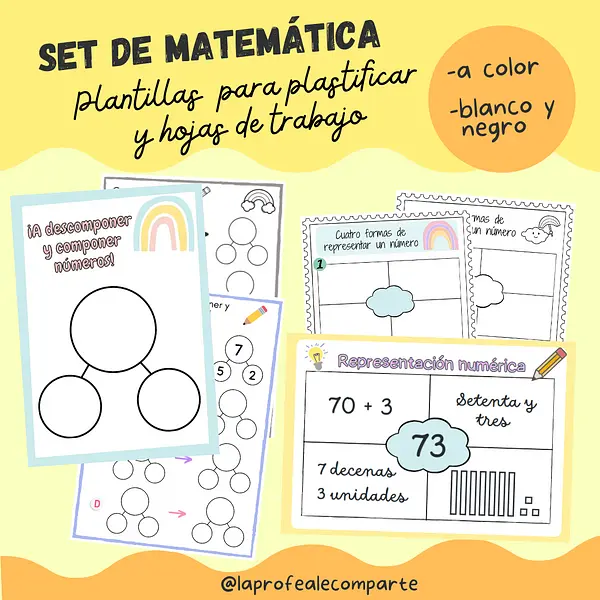 Set de plantillas matemáticas @laprofealecomparte