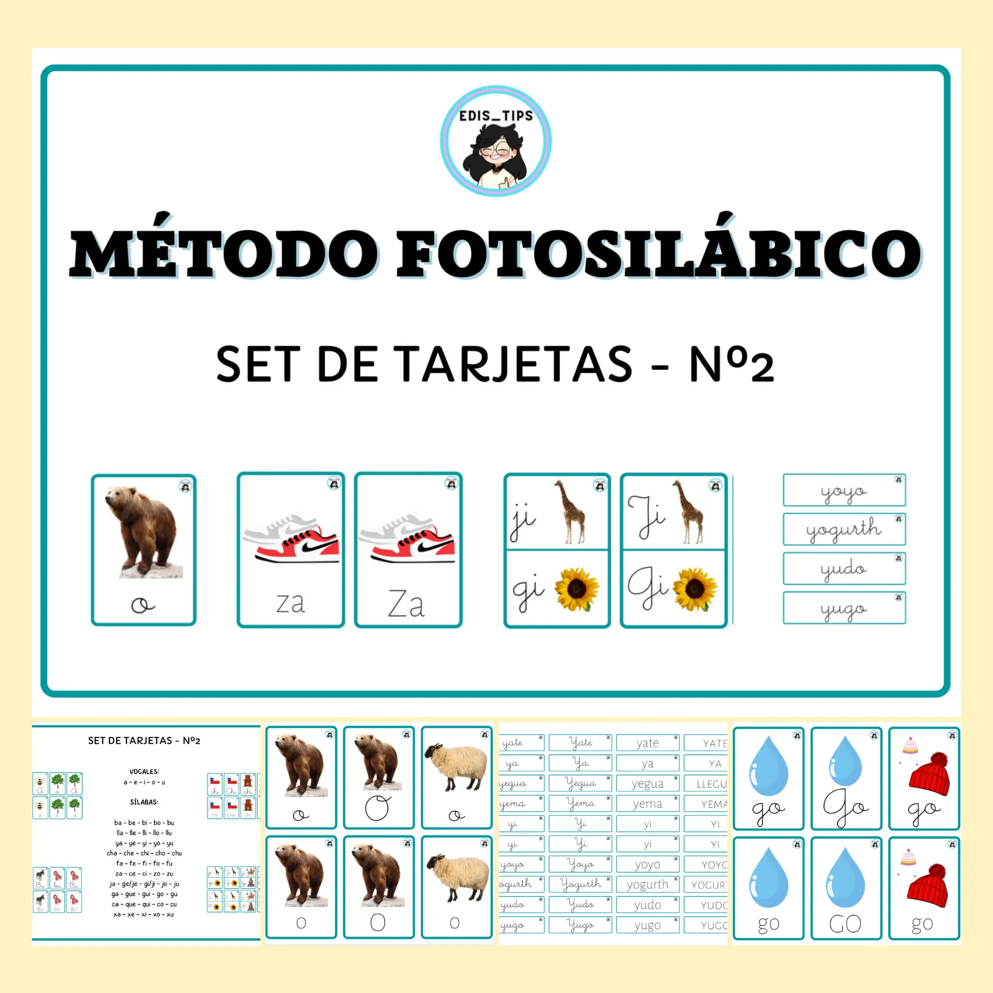 TARJETAS MÉTODO FOTOSILÁBICO - SET Nº2