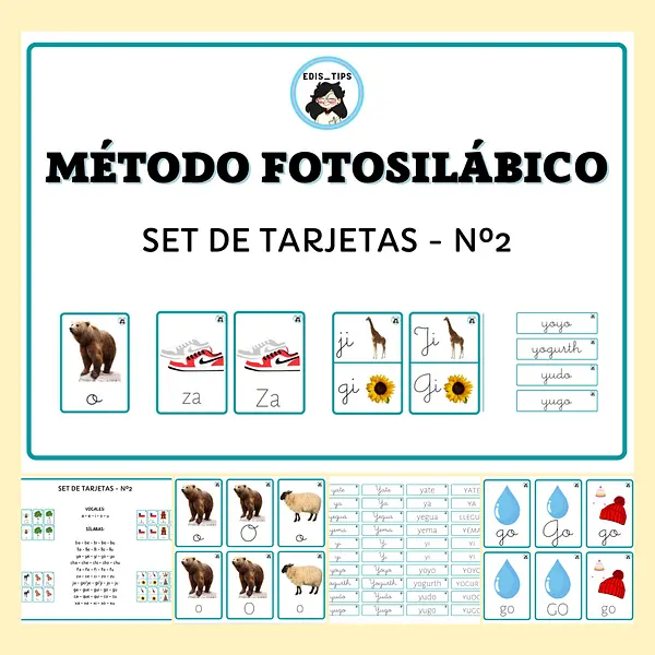 TARJETAS MÉTODO FOTOSILÁBICO - SET Nº2