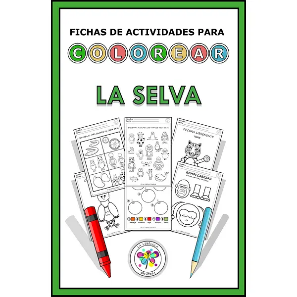 Spanish Worksheets Activities Coloring Jungle Actividades colorear Selva Animals