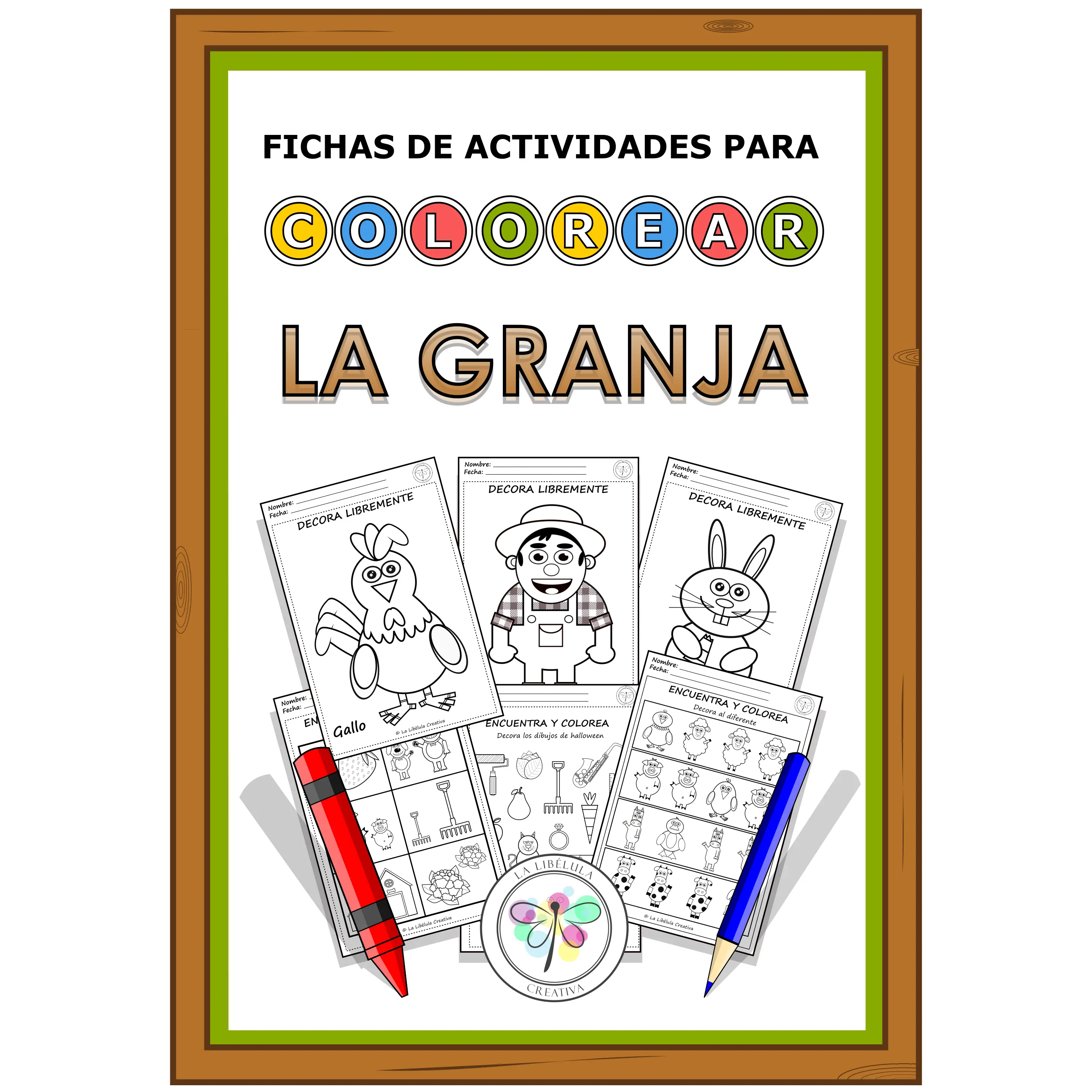 Spanish Worksheets activities coloring farm Barn Actividades colorear Granja