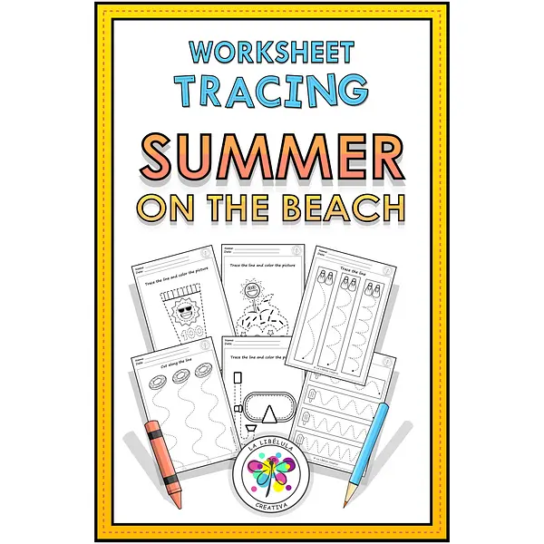 Tracing Activities Summer Beach Cut Color Sun Craft