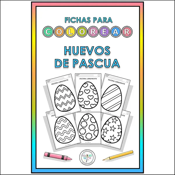 Spanish Coloring Easter Spring Eggs Colorear Huevos de Pascua Primavera