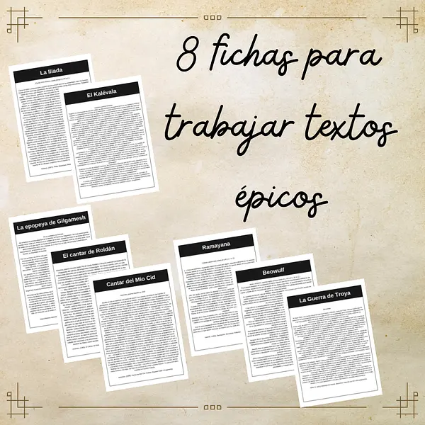 Set de 8 Textos para trabajar epopeyas