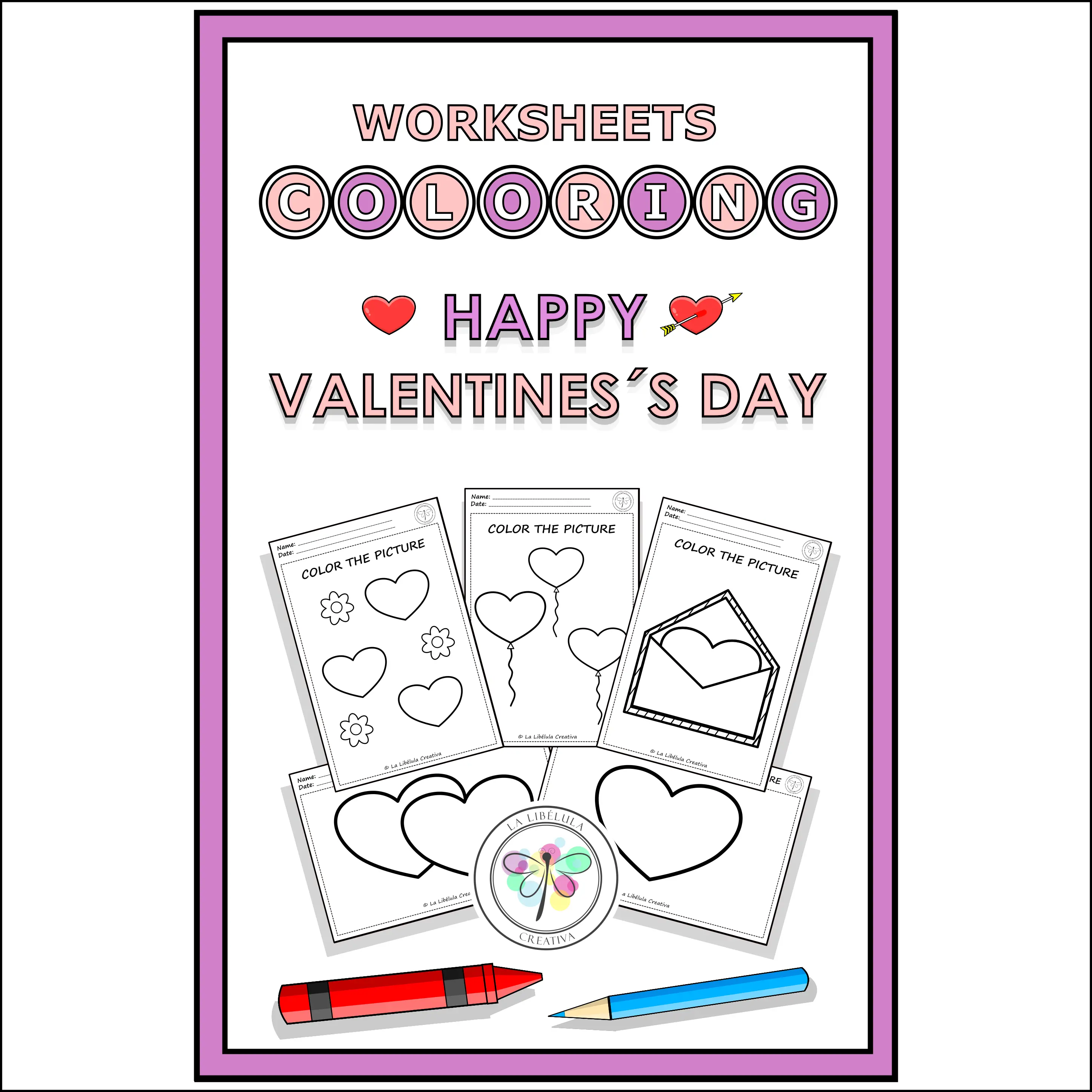 Worksheets Coloring Valentine´s Day Free Heart February