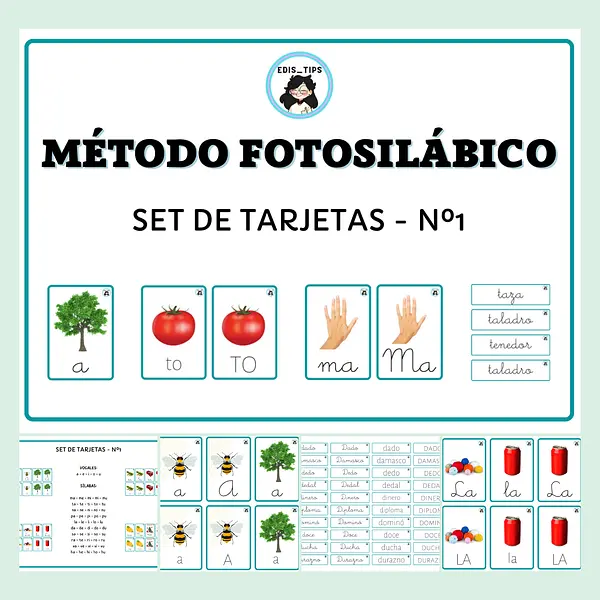 TARJETAS MÉTODO FOTOSILÁBICO - SET Nº1