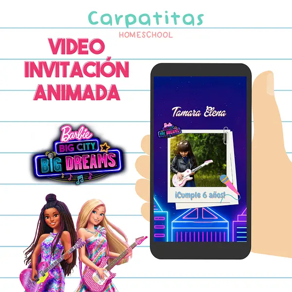 Video Invitación Animada de Cumpleaños Barbie Big City Big Dreams