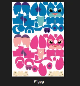 Peluch Stitch Rosa y Azul