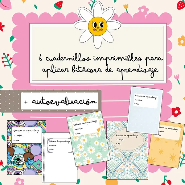 6 cuadernillos imprimibles para aplicar BITÁCORA DE APRENDIZAJE