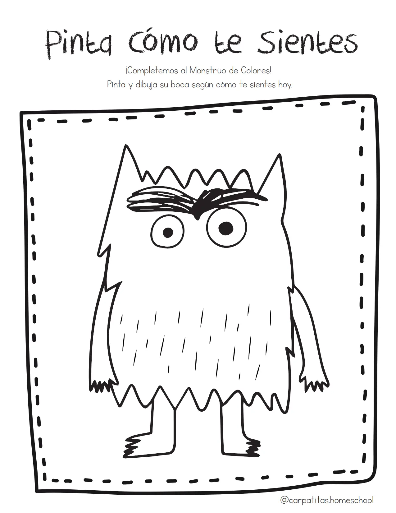 PDF Gratis: Hoja Para Pintar al Monstruo de Colores