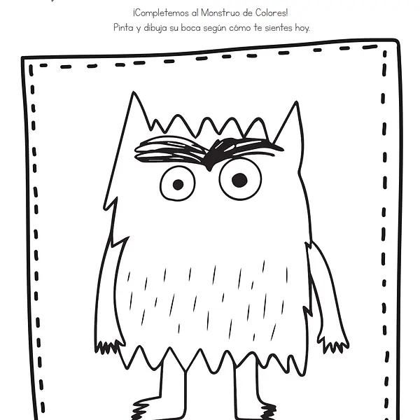 PDF Gratis: Hoja Para Pintar al Monstruo de Colores
