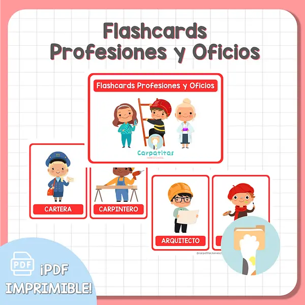 Flashcards Profesiones y Oficios Para Niños| Imprimible