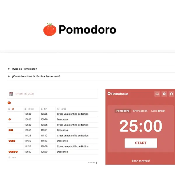 Plantilla Productividad "Pomodoro"