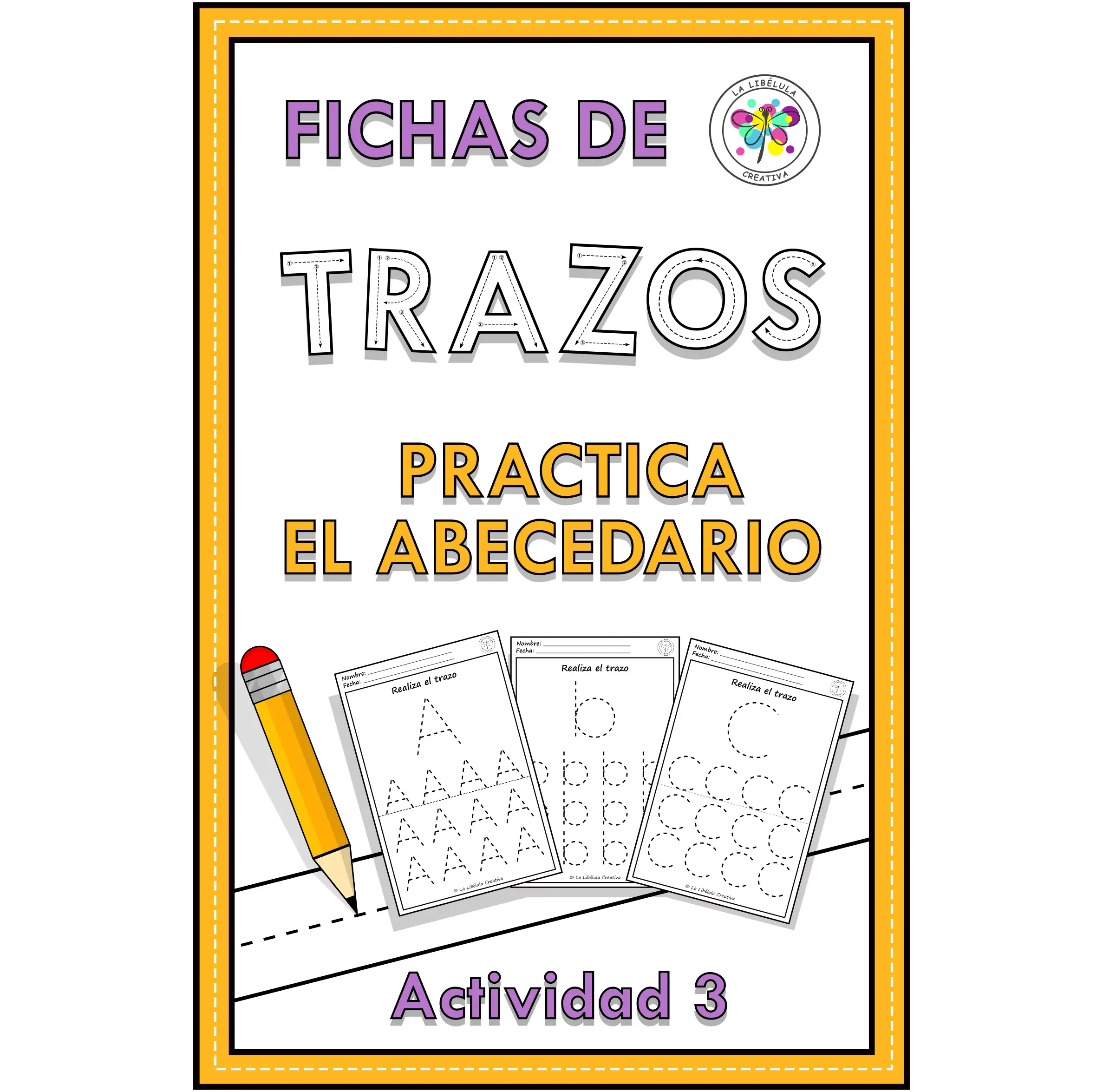 Spanish Tracing Alphabet ABC Letters Fichas Trazos Abecedario Letras Actividad 3