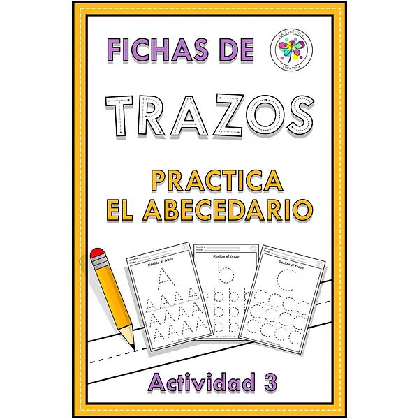 Spanish Tracing Alphabet ABC Letters Fichas Trazos Abecedario Letras Actividad 3