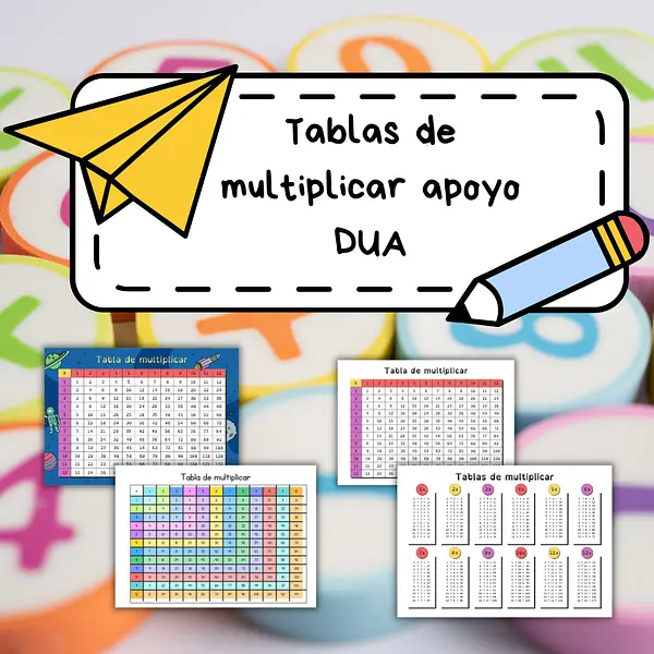 Tablas de multiplicar apoyo DUA