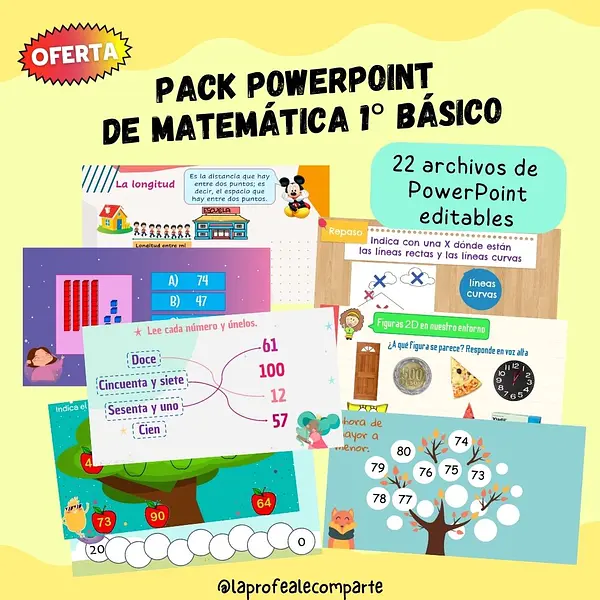 Pack PowerPoint Matemática 1° básico