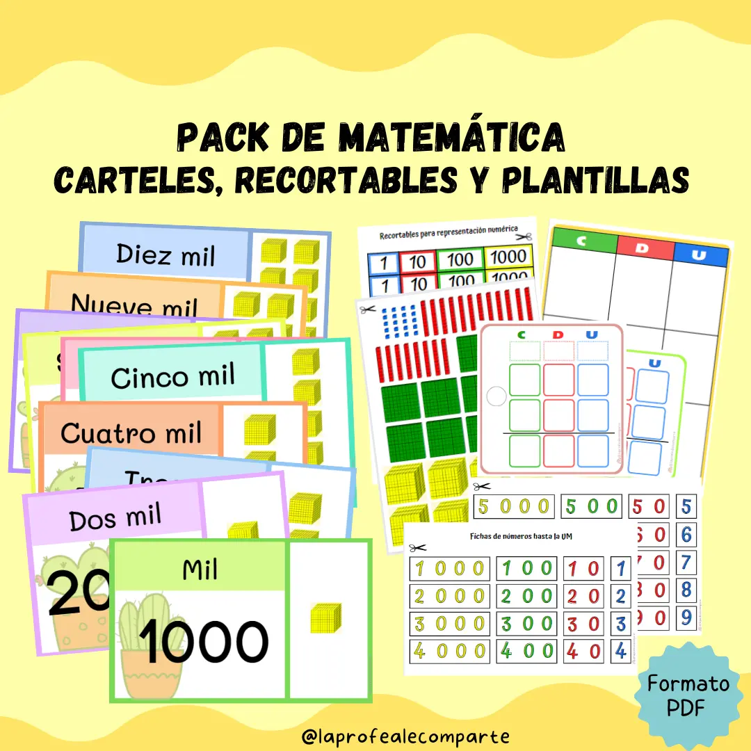 Pack de Matemática: carteles, recortables y plantillas