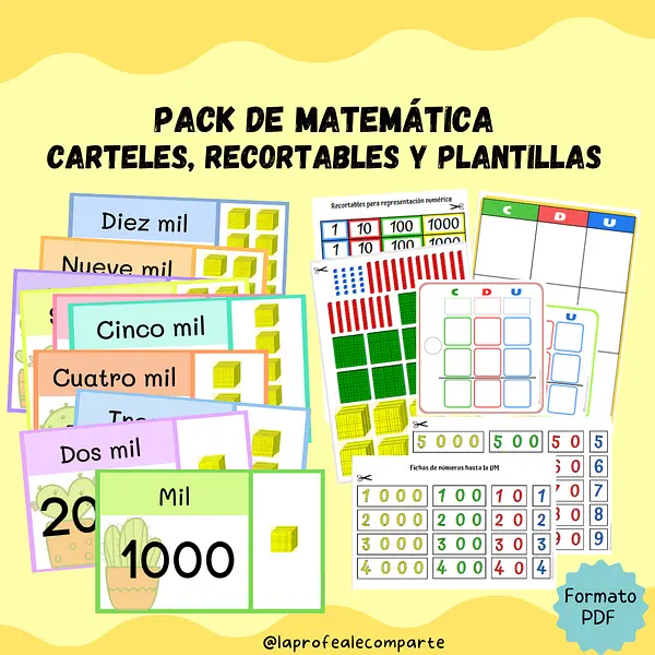 Pack de Matemática: carteles, recortables y plantillas