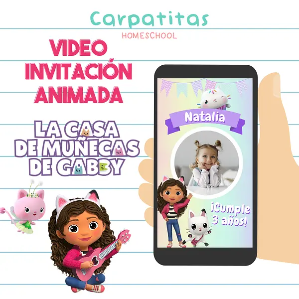 Video Invitación Animada de Cumpleaños La Casa de Muñecas de Gabby
