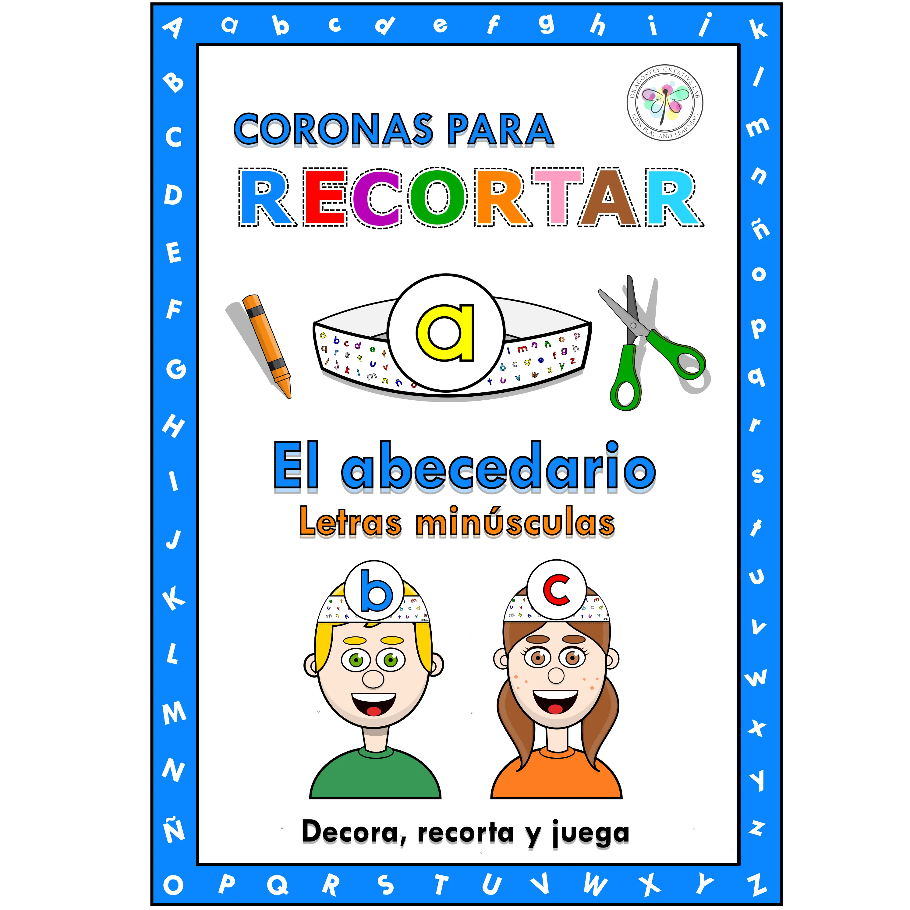 Spanish Crowns Hat Craft Alphabet Headband Coronas Cortar Abecedario Minúsculas