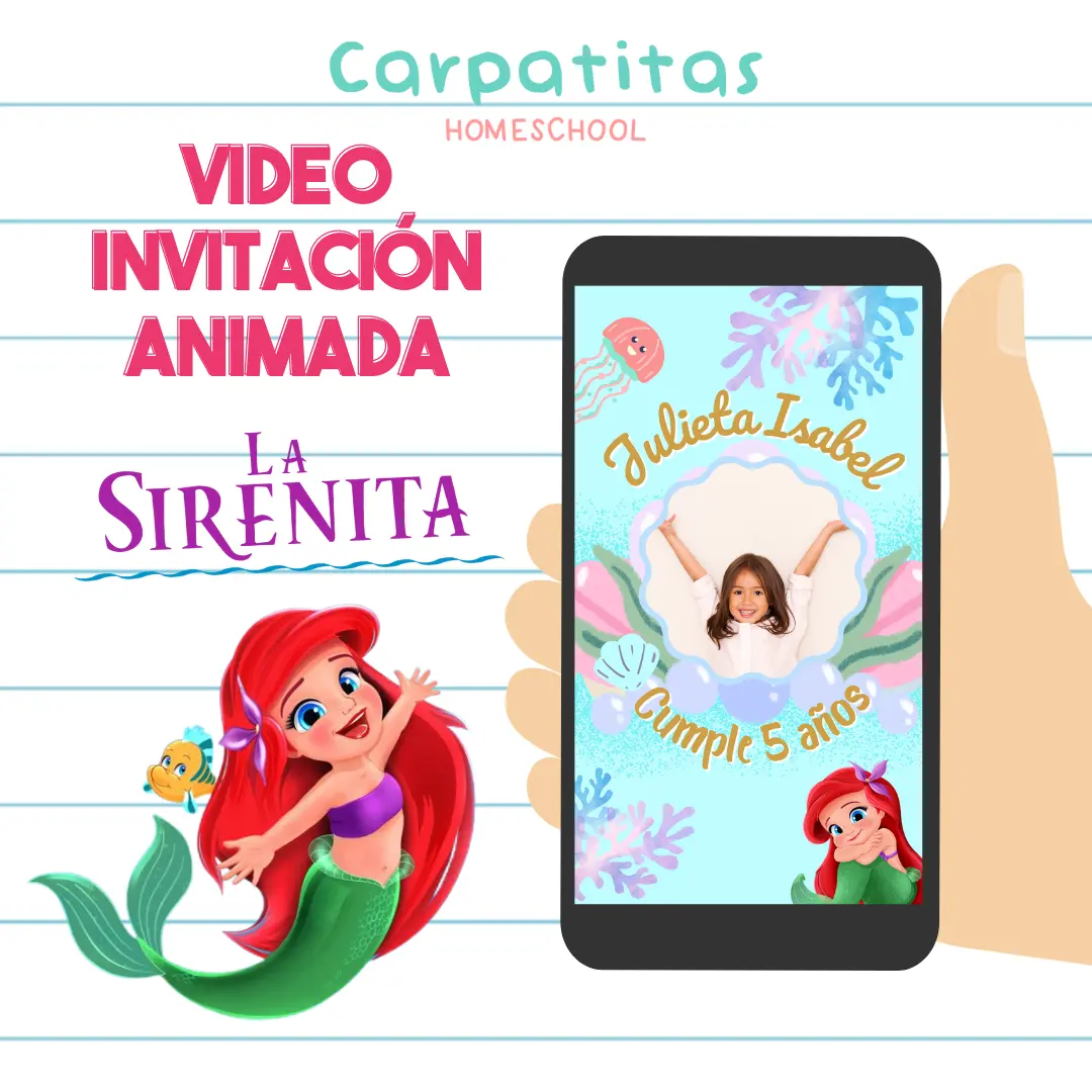 Video Invitación Animada de Cumpleaños La Sirenita