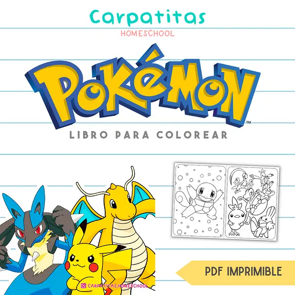 Pokemon Para Colorear| PDF para imprimir