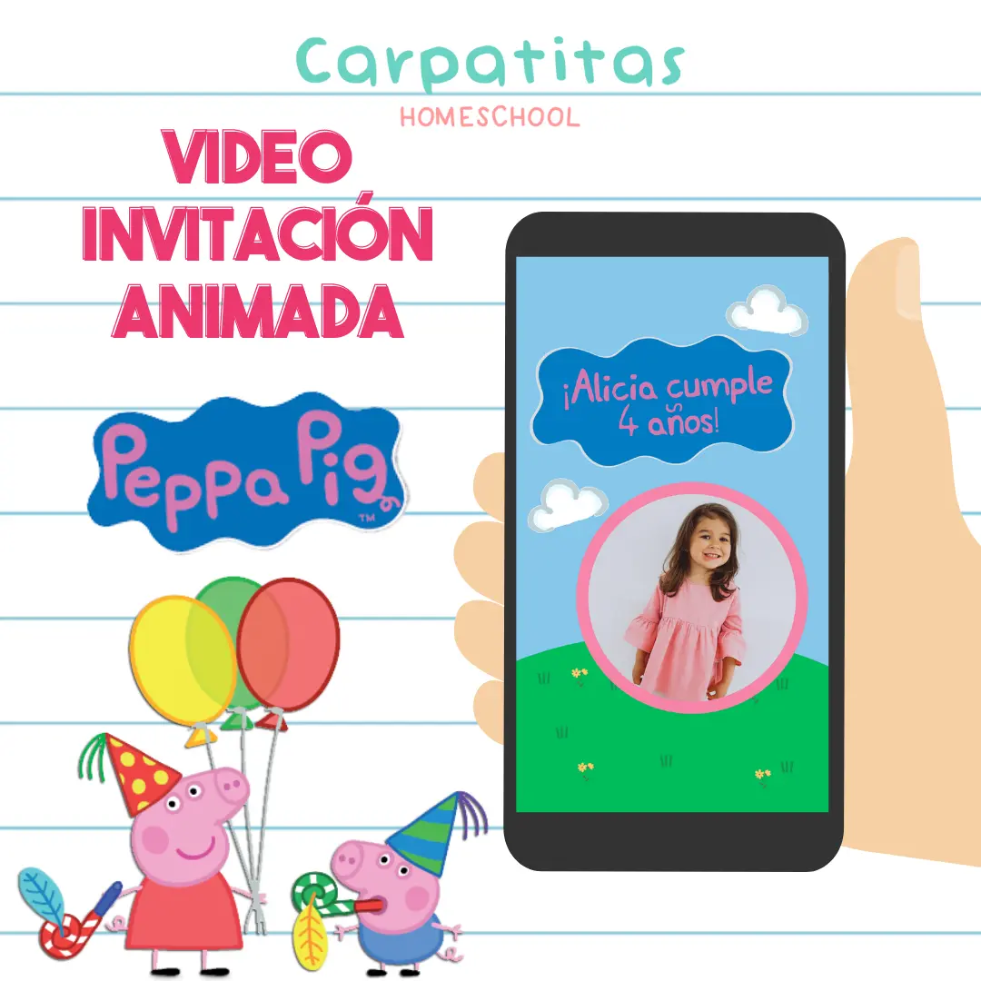 Video Invitación Animada de Cumpleaños Peppa Pig