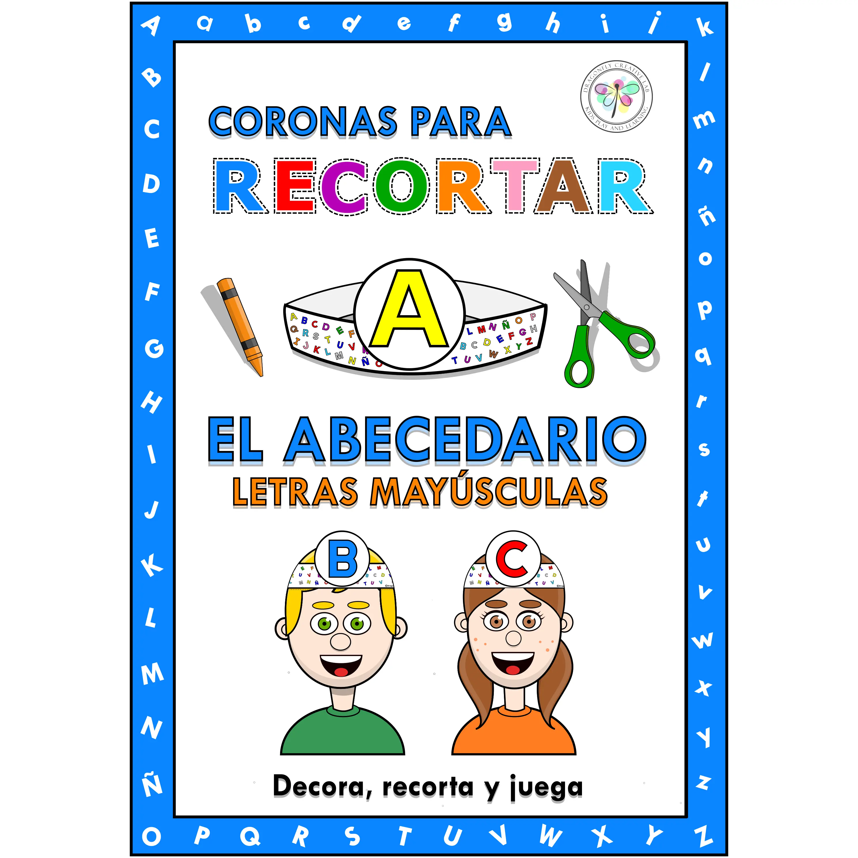 Spanish Crowns Hat Craft Alphabet Headband Coronas Cortar Abecedario Mayúsculas