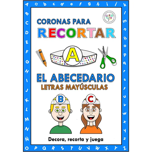 Spanish Crowns Hat Craft Alphabet Headband Coronas Cortar Abecedario Mayúsculas